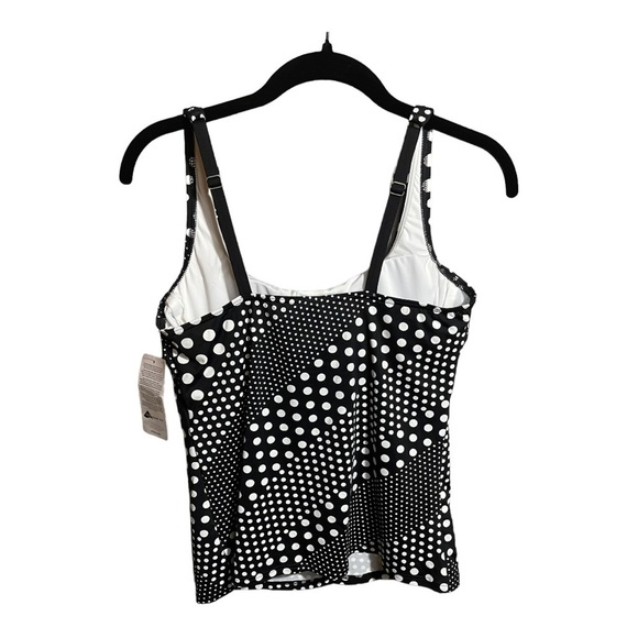 Lands’ End Black and White Polka Dot Square Neck Tankini‎ Top Size 2 NWT - Picture 3 of 7
